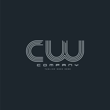 logo hattı ortak Cw için kartvizit şablonu, vektör