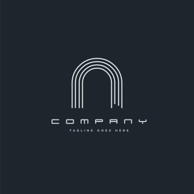 Kartvizit şablon olarak vektör logo N satır