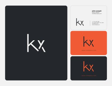 ortak yuvarlak Kx kartvizit şablonu, vektör için