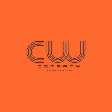 logo hattı ortak Cw için kartvizit şablonu, vektör
