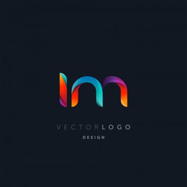 Degrade Im harf Logo, kartvizit şablonu, vektör