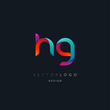 Degrade Hg harf Logo, kartvizit şablonu, vektör