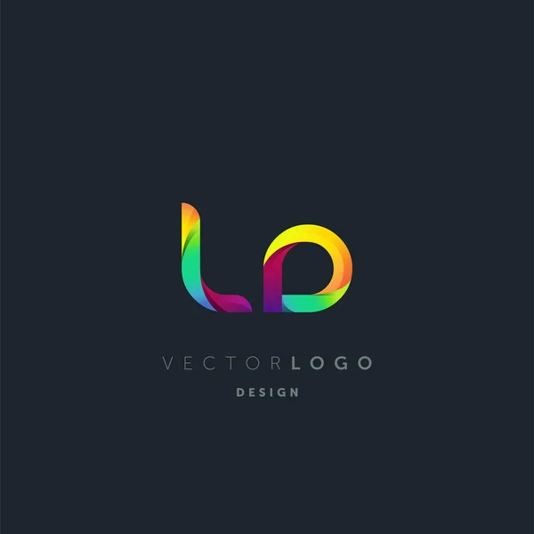 Gradient Lettres Logo Modèle Carte Visite Vecteur — Image vectorielle