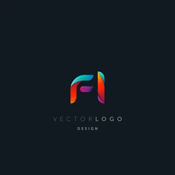 Gradient Bokstäver Logotyp Visitkortsmall Vektor — Stock vektor