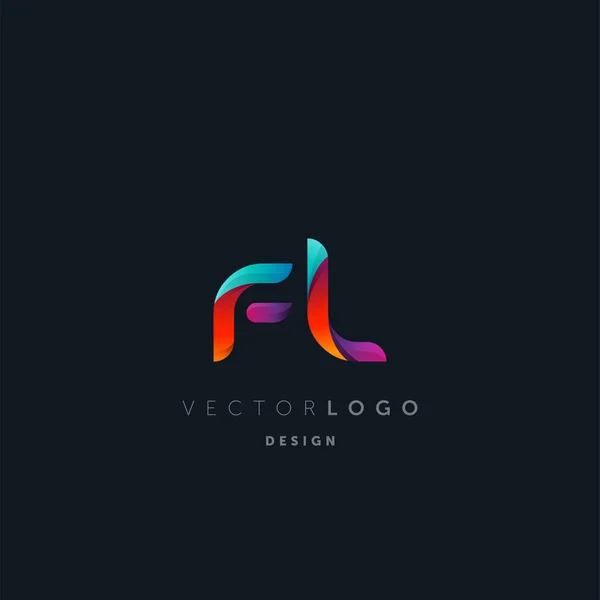 Gradient Bokstäver Logotyp Visitkortsmall Vektor — Stock vektor