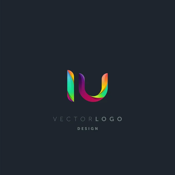 Gradient Letters Logo Business Card Template Vector — Stock Vector