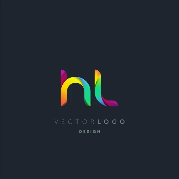 Gradiente Letras Logo Plantilla Tarjeta Visita Vector — Archivo Imágenes Vectoriales