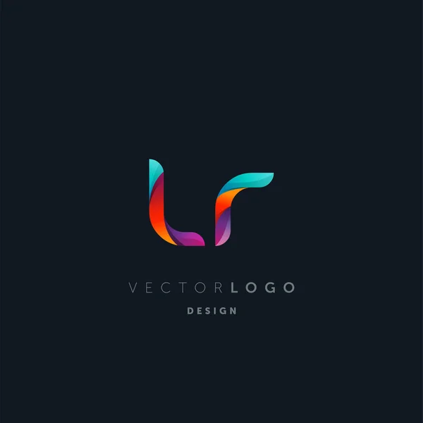 Logotipo Das Letras Gradient Modelo Cartão Visita Vetor — Vetor de Stock