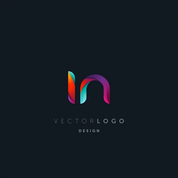 Gradiente Logotipo Letras Plantilla Tarjeta Visita Vector — Vector de stock