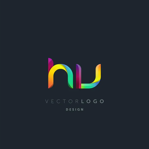 Logotipo Letras Gradiente Modelo Cartão Visita Vetor — Vetor de Stock