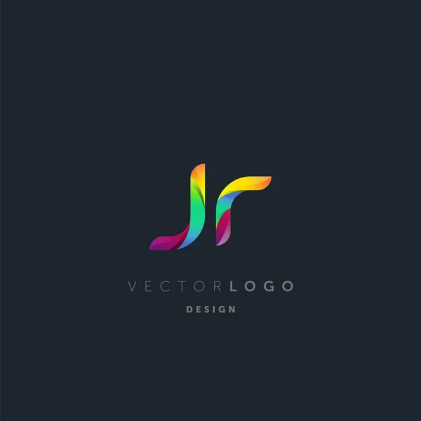 Gradiente Letras Logo Plantilla Tarjeta Visita Vector — Archivo Imágenes Vectoriales