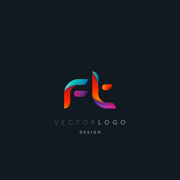 Logotipo Letras Gradient Modelo Cartão Visita Vetor — Vetor de Stock