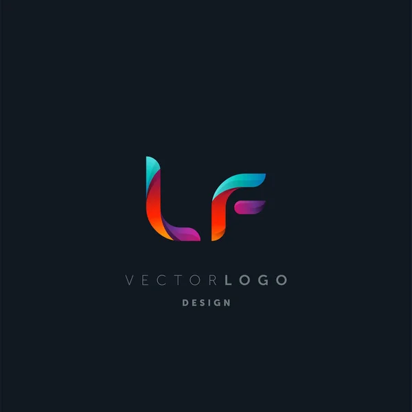 Gradient Lettres Logo Modèle Carte Visite Vecteur — Image vectorielle