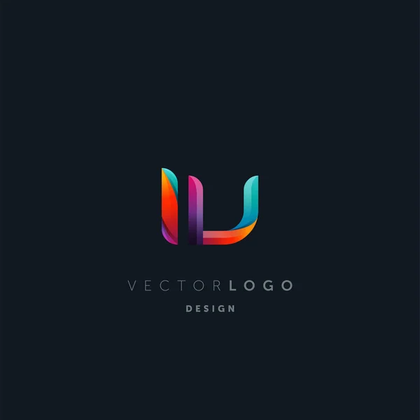 Gradiente Letters Logo Modelo Cartão Visita Vetor — Vetor de Stock
