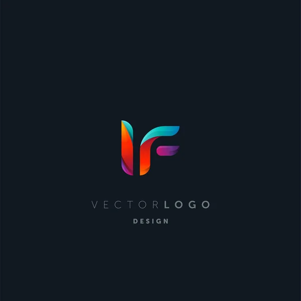 Gradient Lettres Logo Modèle Carte Visite Vecteur — Image vectorielle