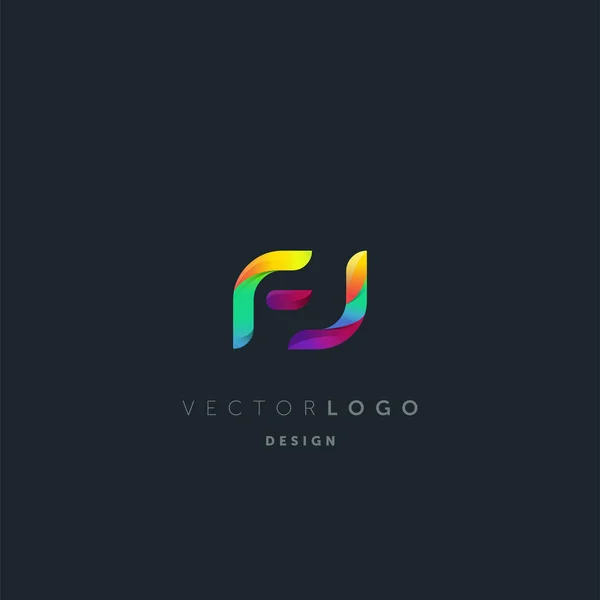 Gradiente Letras Logo Plantilla Tarjeta Visita Vector — Archivo Imágenes Vectoriales