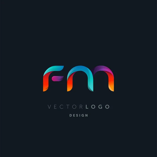 Logotipo Letras Gradient Modelo Cartão Visita Vetor — Vetor de Stock