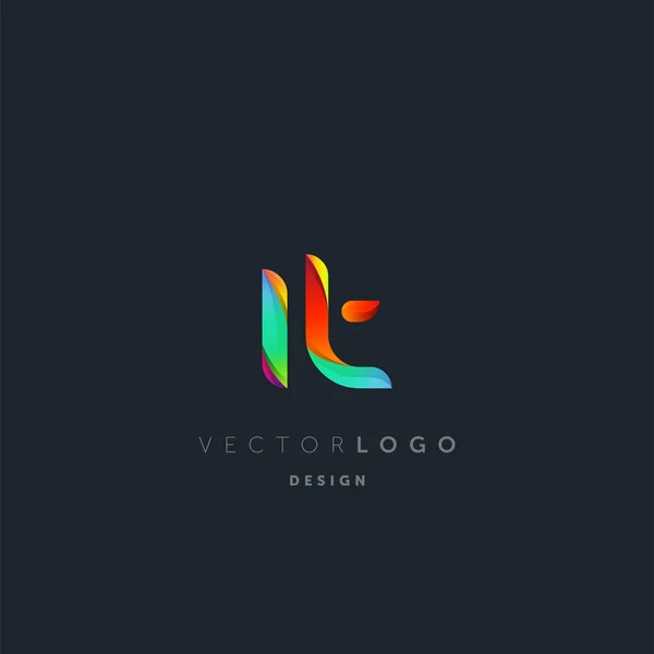 Gradiente Ele Letras Logotipo Modelo Cartão Visita Vetor — Vetor de Stock