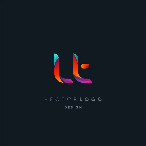 Gradient Lettres Logo Modèle Carte Visite Vecteur — Image vectorielle