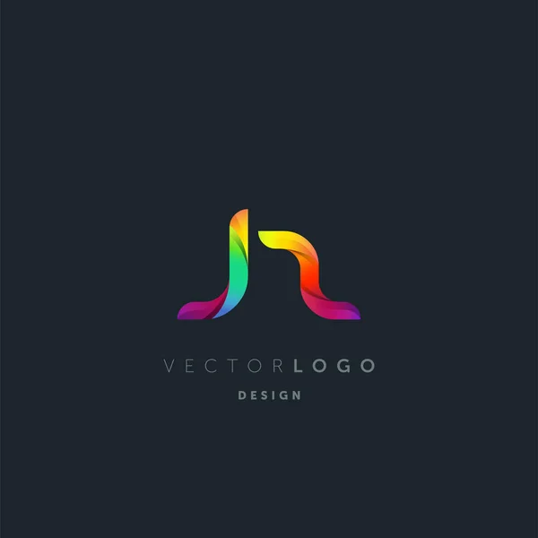 Logotipo Letras Gradient Modelo Cartão Visita Vetor — Vetor de Stock