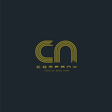 logo çizgi vektör kartvizit şablonu için Cn ortak