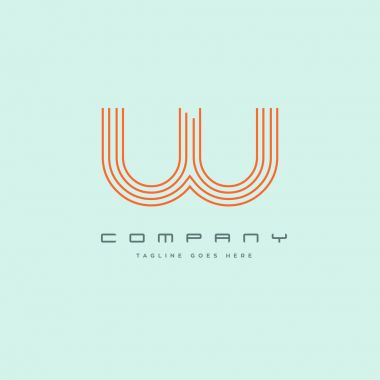 w logo vektör kartvizit şablonu için satır