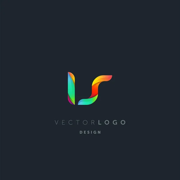 Gradiente Letras Logotipo Modelo Cartão Visita Vetor — Vetor de Stock