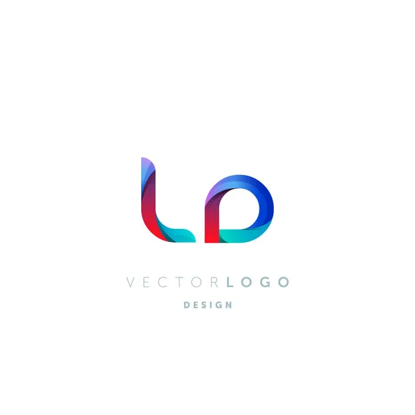 Gradient Lettres Logo Modèle Carte Visite Vecteur — Image vectorielle