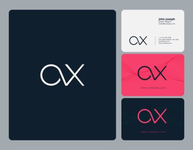 Harf Logo, kartvizit şablonu, vektör ax