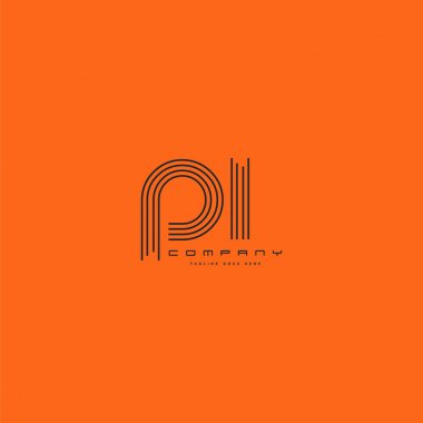 Ortak Pi harfleri Logo, kartvizit şablonu, vektör