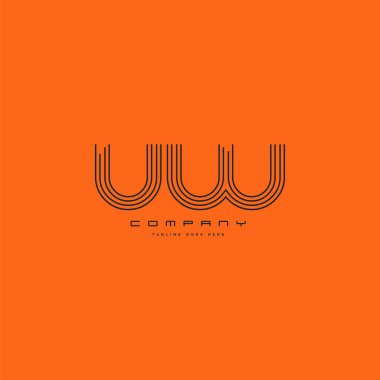 Logo, kartvizit şablonu, vektör UW ortak mektuplar