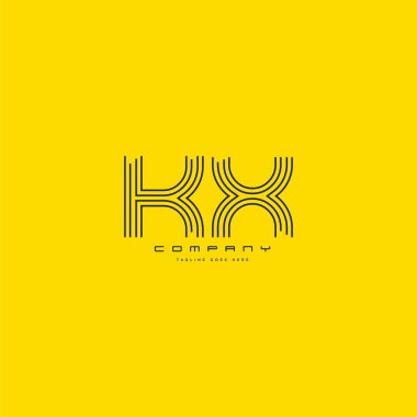 Kx ortak harf logo, kartvizit şablonu, vektör