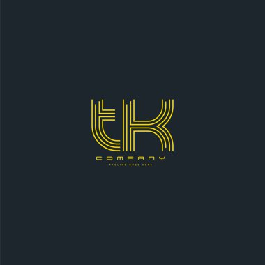 TK ortak harf logo, kartvizit şablonu, vektör