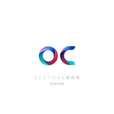 Degrade Oc harf Logo, kartvizit şablonu, vektör