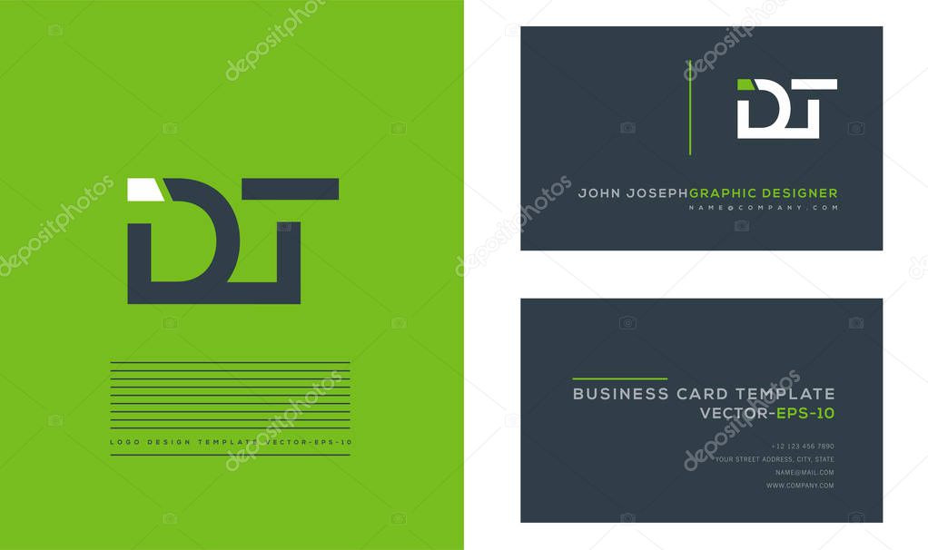 logo joint Dt for Business Card Template, Vector