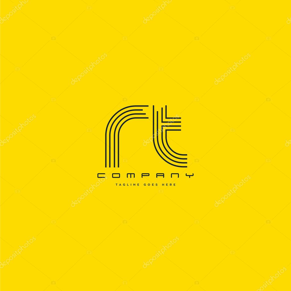 Rt  joint  letters logo, business card template, Vector