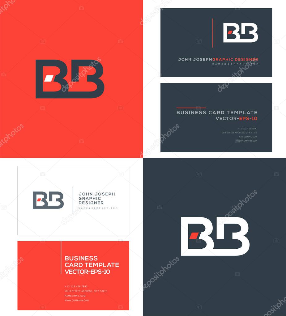 logo joint Bb for Business Card Template, Vector
