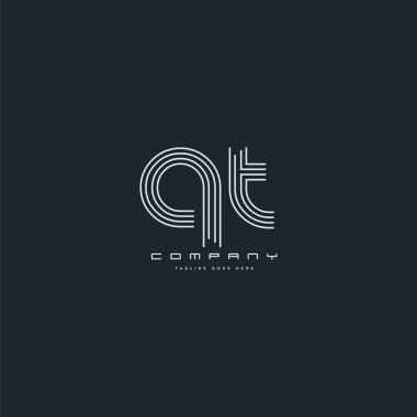 Ortak Qt harf Logo, kartvizit şablonu, vektör