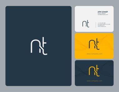 NT harf Logo, kartvizit şablonu, vektör