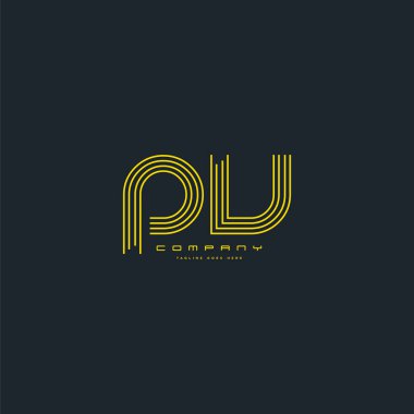 Ortak Pv harf Logo, kartvizit şablonu, vektör