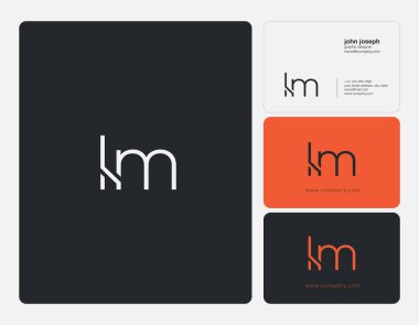 Ortak Lm harf Logo, kartvizit şablonu, vektör
