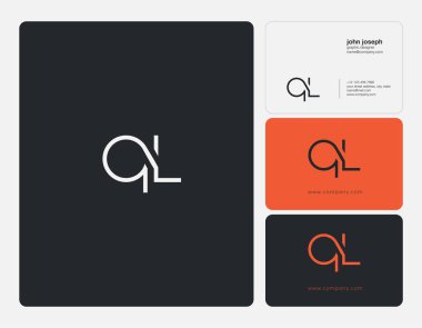 ql harf Logo, kartvizit şablonu, vektör