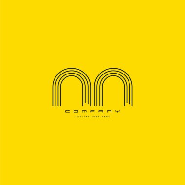 Ortak Nn harf Logo, kartvizit şablonu, vektör