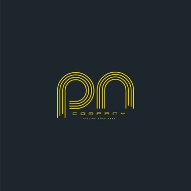Ortak Pn harfleri Logo, kartvizit şablonu, vektör