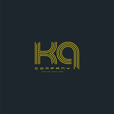  KQ ortak harf logo, kartvizit şablonu, vektör