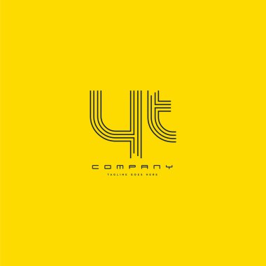 YT harf Logo, kartvizit şablonu, vektör hat