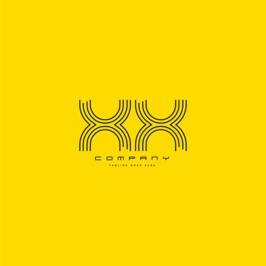 Xx harf Logo, kartvizit şablonu, vektör hat