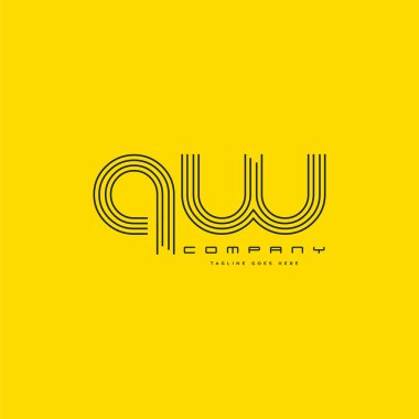 Ortak Qw harf Logo, kartvizit şablonu, vektör