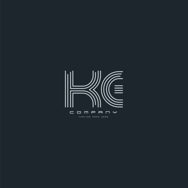 ke ortak harf logo, kartvizit şablonu, vektör