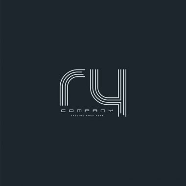 Ry ortak harf logo, kartvizit şablonu, vektör